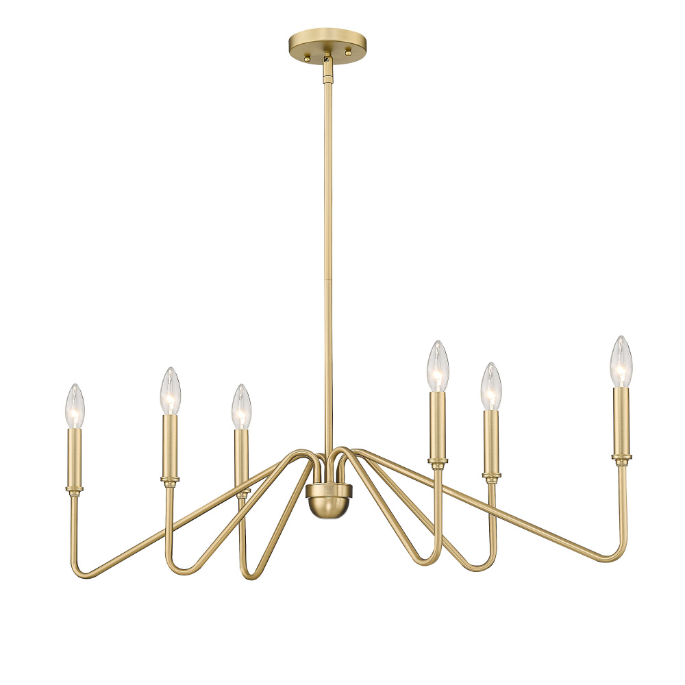 Yep by Golden Lighting Kennedy 6-light Island Light in Brushed Champagne Brass